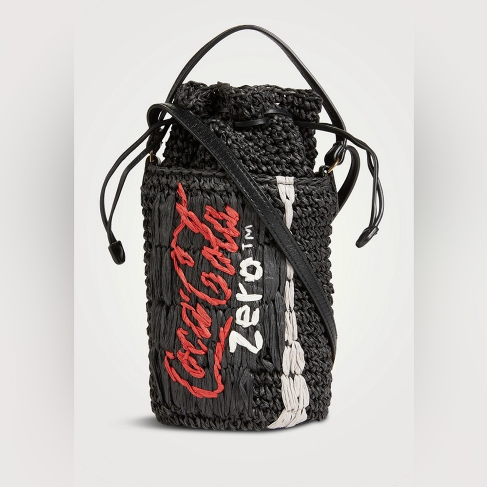 ANYA HINDMARCH Collectible Coca Cola Zero Raffia Cylindrical Bag